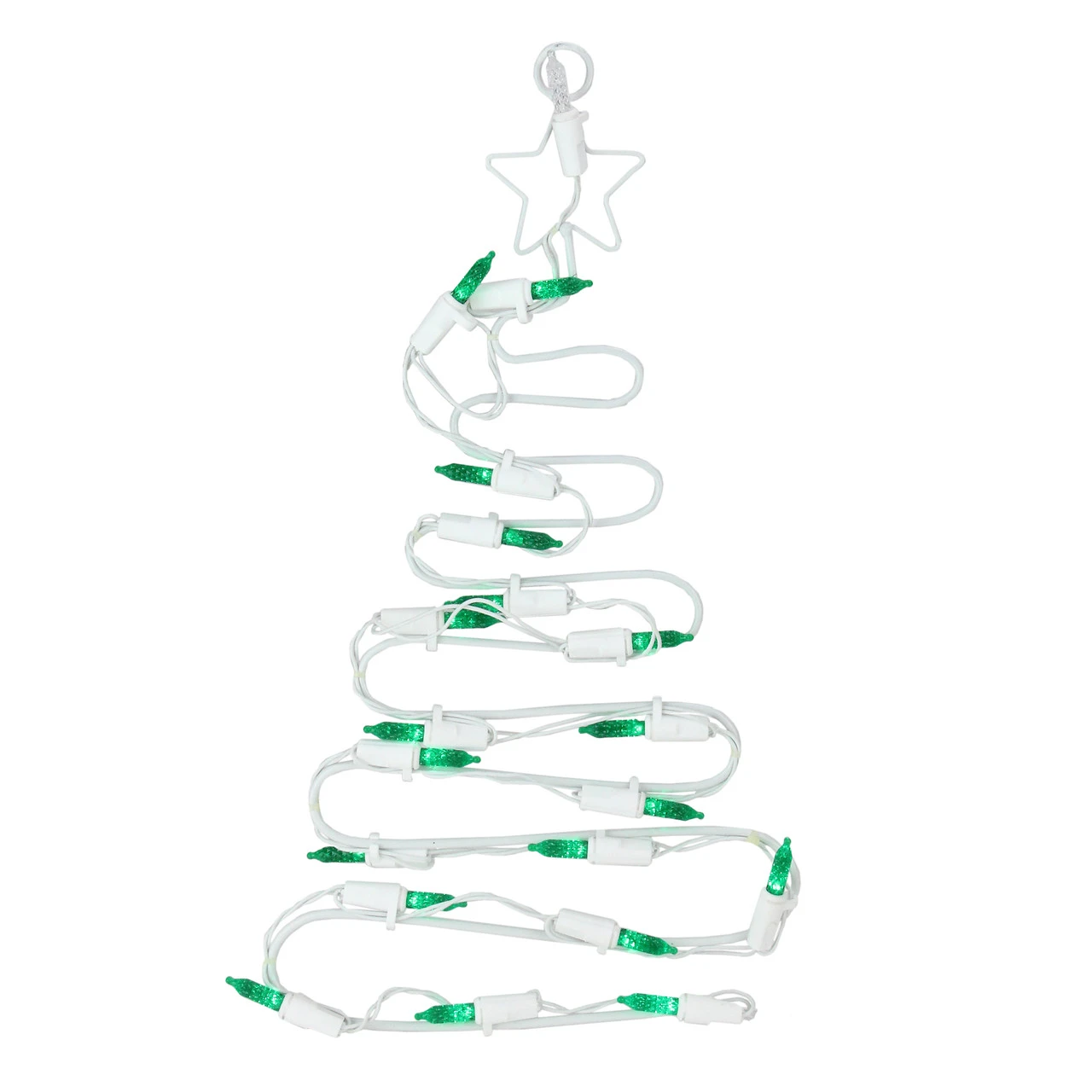 12.5" LED Lighted White Battery Operated Christmas Tree Window Silhouette Decoration 4 12.5" LED Lighted White Battery Operated Christmas Tree Window Silhouette Decoration - Image 2