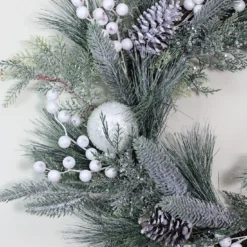 Frosted Mixed Pine And Pine Cone Artificial Christmas Wreath, 24-inch, Unlit -Noel Twinkle Shop 0by6adrwjnqmcqk7xqoiakxoij7idhin 90308.1667488691