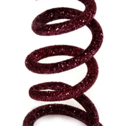 30' X 0.4" Burgundy Glitter Enchanted Forest Wired Tube Artificial Christmas Garland - Unlit