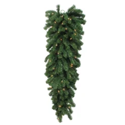 54" Pre-Lit Deluxe Windsor Pine Artificial Christmas Teardrop Swag - Clear Lights