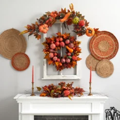 Autumn Harvest Maple Berries And Pinecones Wreath, Orange - 28-Inch 11 Autumn Harvest Maple Berries And Pinecones Wreath, Orange - 28-Inch -Noel Twinkle Shop 4648 5 49304.1681814335