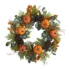Pumpkins Pine Cones And Berries Fall Artificial Wreath, Green And Orange - 24-Inch -Noel Twinkle Shop 4701 1 92784.1681814387