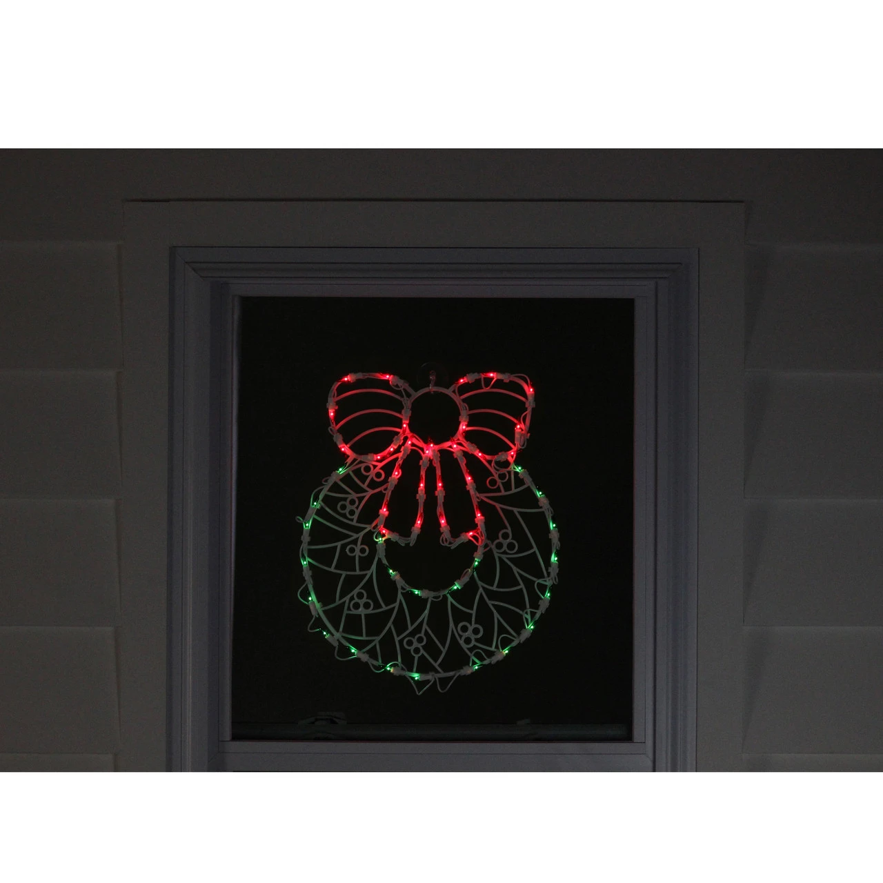 16" Lighted Wreath Christmas Window Silhouette Decoration 5 16" Lighted Wreath Christmas Window Silhouette Decoration - Image 3