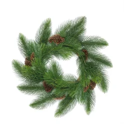 Long Needle Pine Artificial Christmas Wreath With Pine Cones - 44-Inch, Unlit