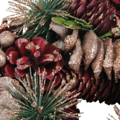 Dusty Rose And Red Pine Cones Glitter Artificial Christmas Wreath, 10-Inch, Unlit -Noel Twinkle Shop 5i3opdwleb59el4npktvyjc56djpzb0c 46153.1667528254