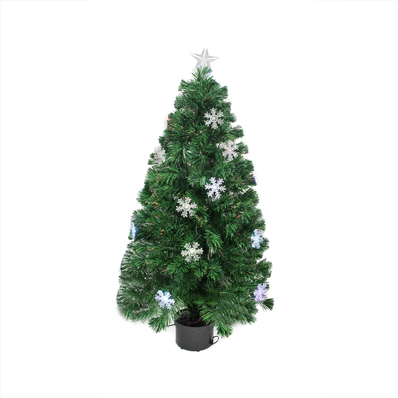 3' Pre-Lit Color Changing Fiber Optic Artificial Christmas Tree With Snowflakes - Multi Color Lights 3 3' Pre-Lit Color Changing Fiber Optic Artificial Christmas Tree With Snowflakes - Multi Color Lights