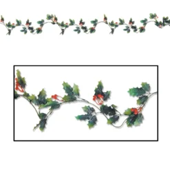 Club Pack Of 12 Holly Leaf And Berry Artificial Christmas Garlands 6' X 1"