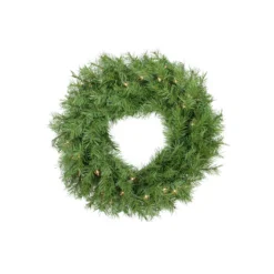 Pre-Lit Northern Frasier Fir Artificial Christmas Wreath - 24-Inch, Clear Lights