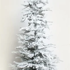 4' Pre-Lit Frosted Pine Christmas Tree In Burlap Sack - Clear Lights
