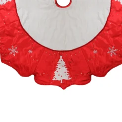 54" Red And White Embroidered Jeweled Tree With Snowflake Christmas Tree Skirt -Noel Twinkle Shop allstate20xa1257 re wh 02634.1667662694