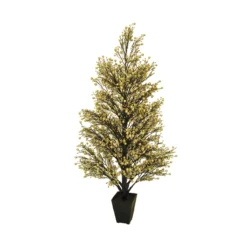 3.5' Potted Twinkle Glittered Berry Slim Artificial Christmas Tree - Unlit