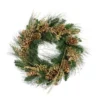 Gold Glitter Pine Cone And Berry Artificial Christmas Wreath - 26-Inch, Unlit