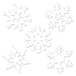 Club Pack Of 24 Winter Wonderland Themed White Mini Snowflake Cutout Decorations 4.5"