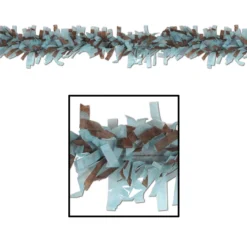 Club Pack Of 24 Light Blue And Brown Festive Tissue Festooning Decorations 25'