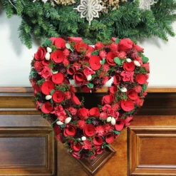 Red Wooden Rose And Botanicals Valentine's Day Heart Wreath, 13.75-Inch, Unlit 6 Red Wooden Rose And Botanicals Valentine's Day Heart Wreath, 13.75-Inch, Unlit -Noel Twinkle Shop b1gazximoihoj5hmkm66nqp7wnwcgqc2 56174.1667528397