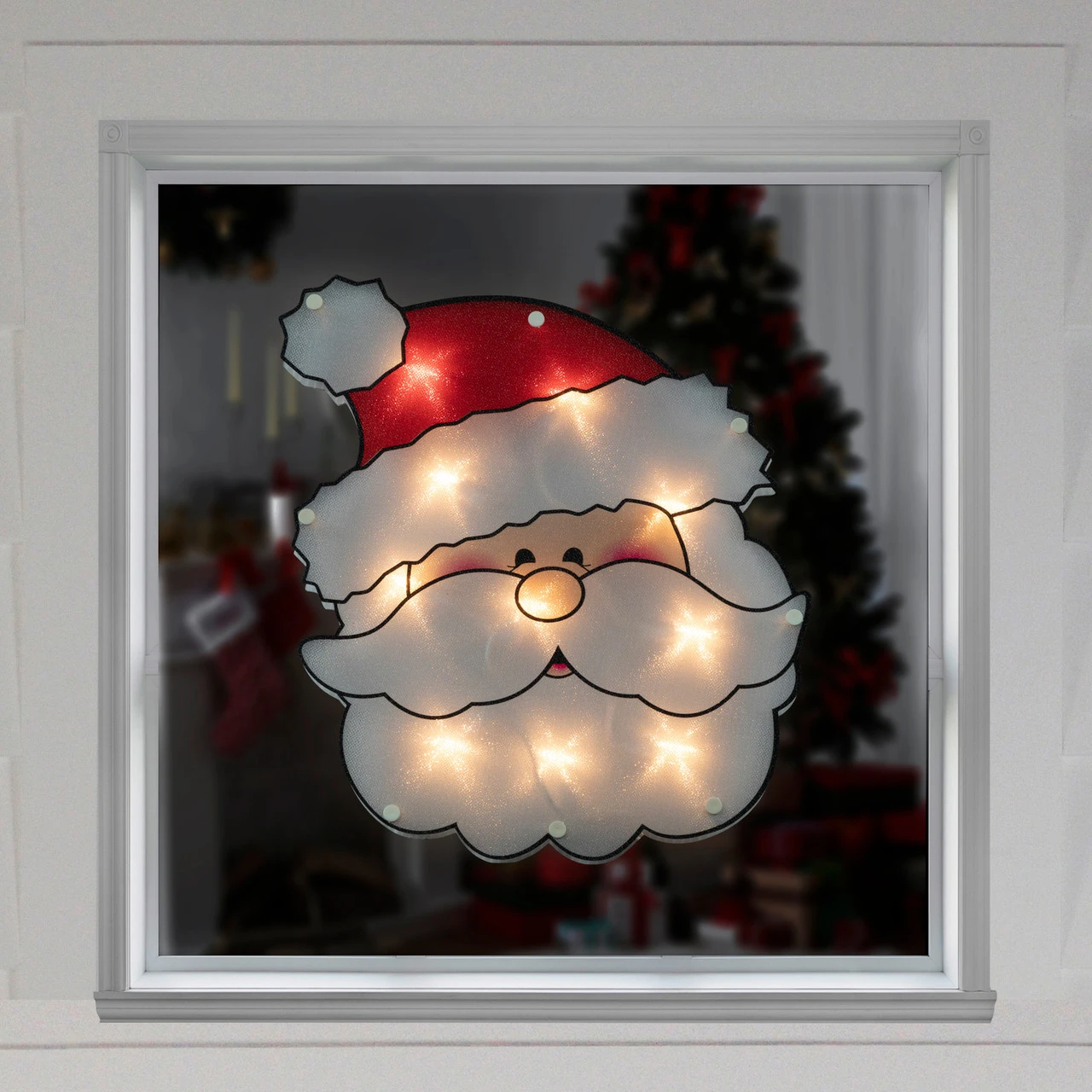12" Lighted Santa Claus Christmas Window Silhouette 4 12" Lighted Santa Claus Christmas Window Silhouette - Image 2