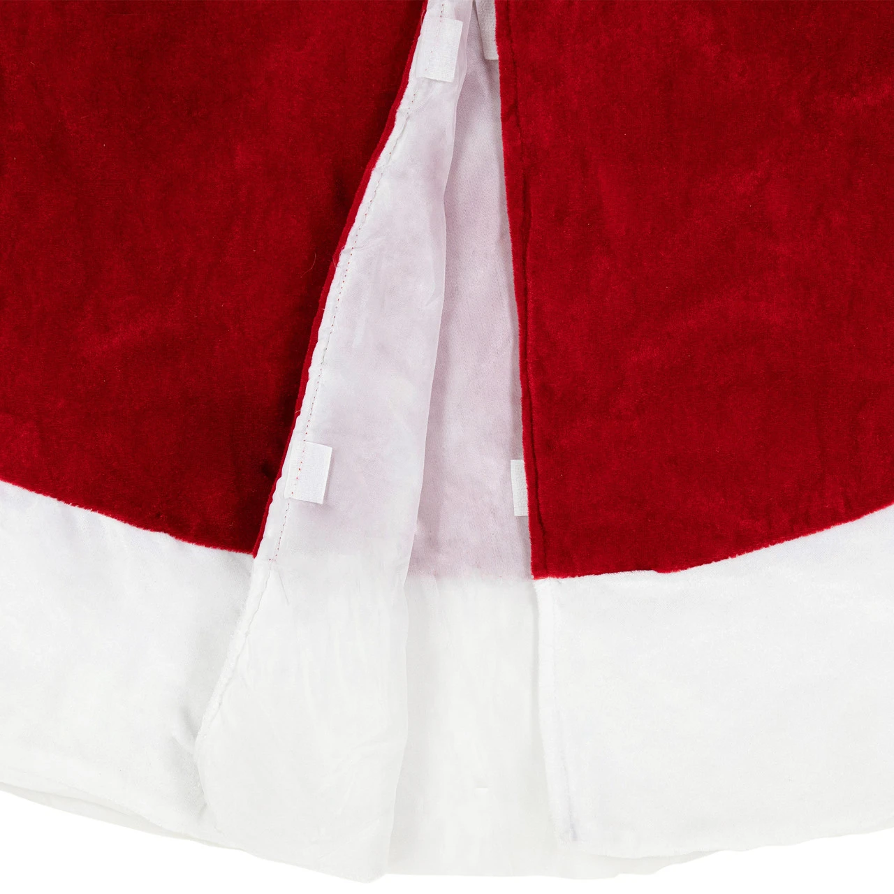 60" Red And White Solid Round Christmas Tree Skirt 5 60" Red And White Solid Round Christmas Tree Skirt - Image 3