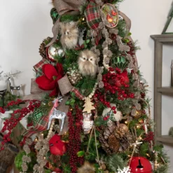 6' X 3" Christmas Trees And Beads Wooden Garland -Noel Twinkle Shop cottage20core 320cropped 47272.1681234586
