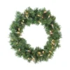 16" Pre-Lit Deluxe Windsor Pine Artificial Christmas Wreath, Clear Lights
