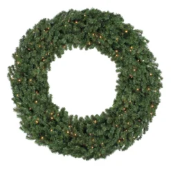 Pre-Lit Canadian Pine Commercial Christmas Wreath, 10 Ft, Clear Lights