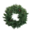36" Green Long Needle Pine Artificial Christmas Wreath With Pine Cones - Unlit