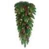 32" Pre-Lit Pine Artificial Christmas Teardrop Swag, Warm White And Multi LED Lights -Noel Twinkle Shop dghh20cbtd32 1 57731.1682081408