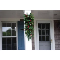 32" Pre-Lit Pine Artificial Christmas Teardrop Swag, Warm White And Multi LED Lights 12 32" Pre-Lit Pine Artificial Christmas Teardrop Swag, Warm White And Multi LED Lights -Noel Twinkle Shop dghh20cbtd32 4 17538.1682081409