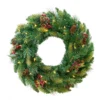 Pre-Lit Pine Artificial Christmas Wreath, 24-Inch, Warm White And Multi LED Lights -Noel Twinkle Shop dghh20cbw24 1 04518.1682081414