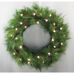 Pre-Lit Mixed Mountain Cypress Artificial Christmas Wreath, 30-Inch, LED Lights -Noel Twinkle Shop dghh20ds 1974 w30 dct 6 97158.1682962175