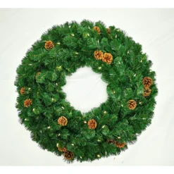 Pre-Lit Oregon Fir Artificial Christmas Wreath, 30-Inch, Warm White And Multi LED Lights -Noel Twinkle Shop dghh20ofw30 2 69216.1682081375