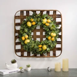Greenery Lemon Artificial Christmas Wreath With Basket - 22-Inch, Unlit -Noel Twinkle Shop dglit 2005500002 8 32937.1667562333