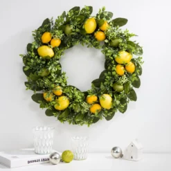 Greenery Lemon Artificial Christmas Wreath - 22-Inch, Unlit -Noel Twinkle Shop dglit 2009600005 6 94024.1667562182