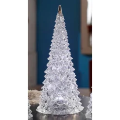 Set Of 2 Clear LED Lighted Christmas Decorative Pine Trees 12” -Noel Twinkle Shop dice 94057 2 36497.1667659985