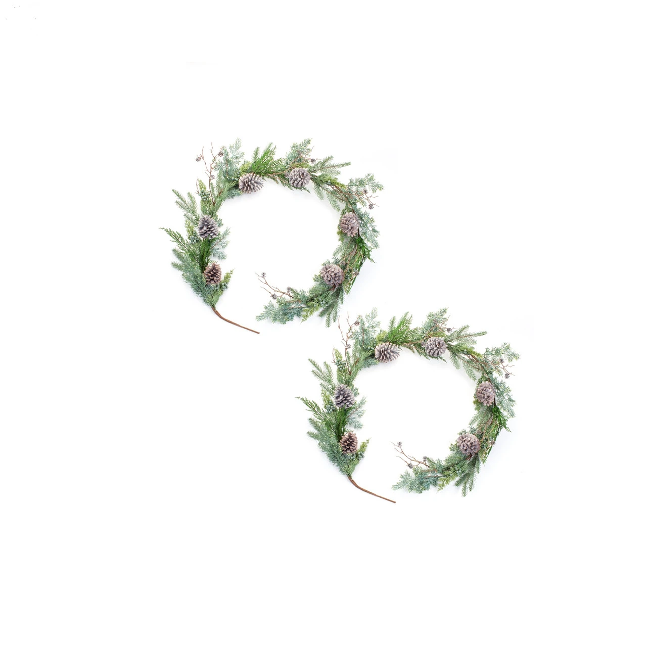 Set Of 2 Juniper And Pine Garland With Pine Cones 6.25' 4 Set Of 2 Juniper And Pine Garland With Pine Cones 6.25' - Image 2