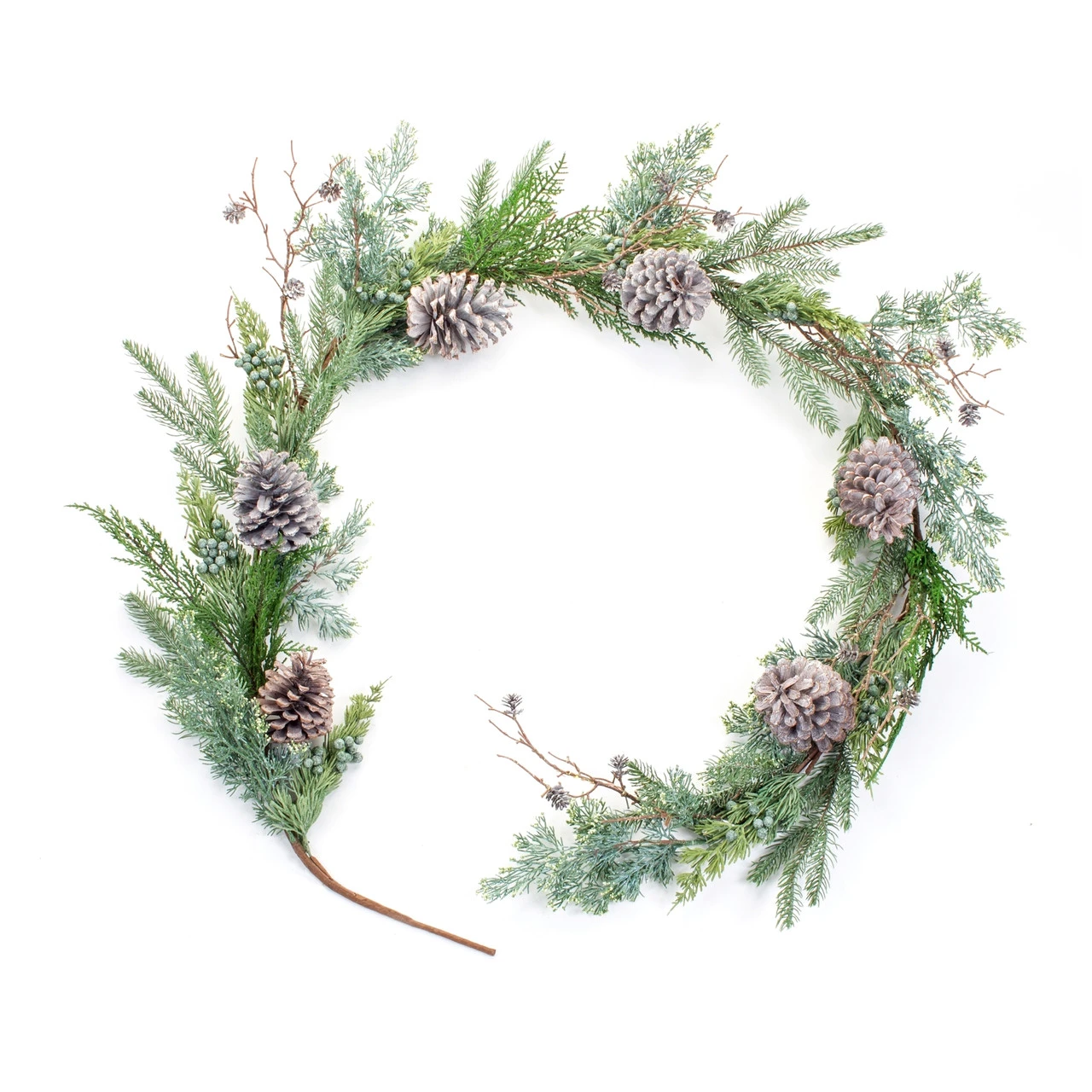 Set Of 2 Juniper And Pine Garland With Pine Cones 6.25' 3 Set Of 2 Juniper And Pine Garland With Pine Cones 6.25'