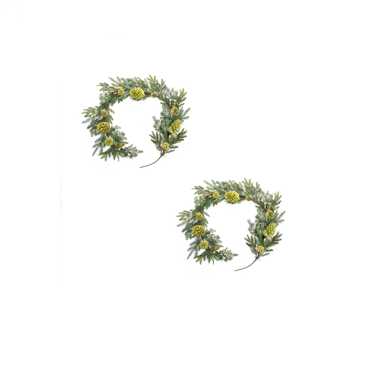 Set Of 2 Artificial Mixed Pine Garland With Pinecones 6' 3 Set Of 2 Artificial Mixed Pine Garland With Pinecones 6'