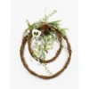 Set Of 2 White And Brown Spring Magnolia Double Wreaths, 19-Inch, Unlit -Noel Twinkle Shop dmel 75572ds 1 43507.1686994246
