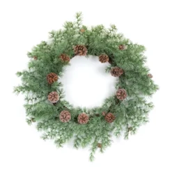 Mixed Pine And Cone Artificial Christmas Wreath, 24-Inch, Unlit