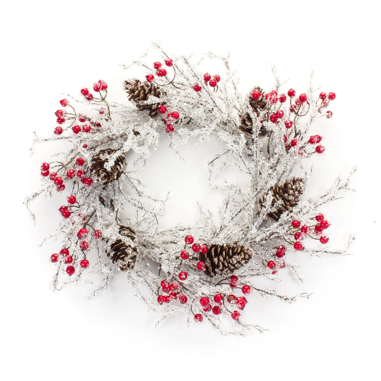 Icy Pinecone And Berry Artificial Christmas Twig Wreath, 22.75-Inch, Unlit 3 Icy Pinecone And Berry Artificial Christmas Twig Wreath, 22.75-Inch, Unlit