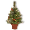 3' X 16" Pre-Lit Crestwood Spruce Artificial Half Tree With Basket - Warm White LED Lights/BO -Noel Twinkle Shop dnat20cw7 306 3ht b 71851.1667533604