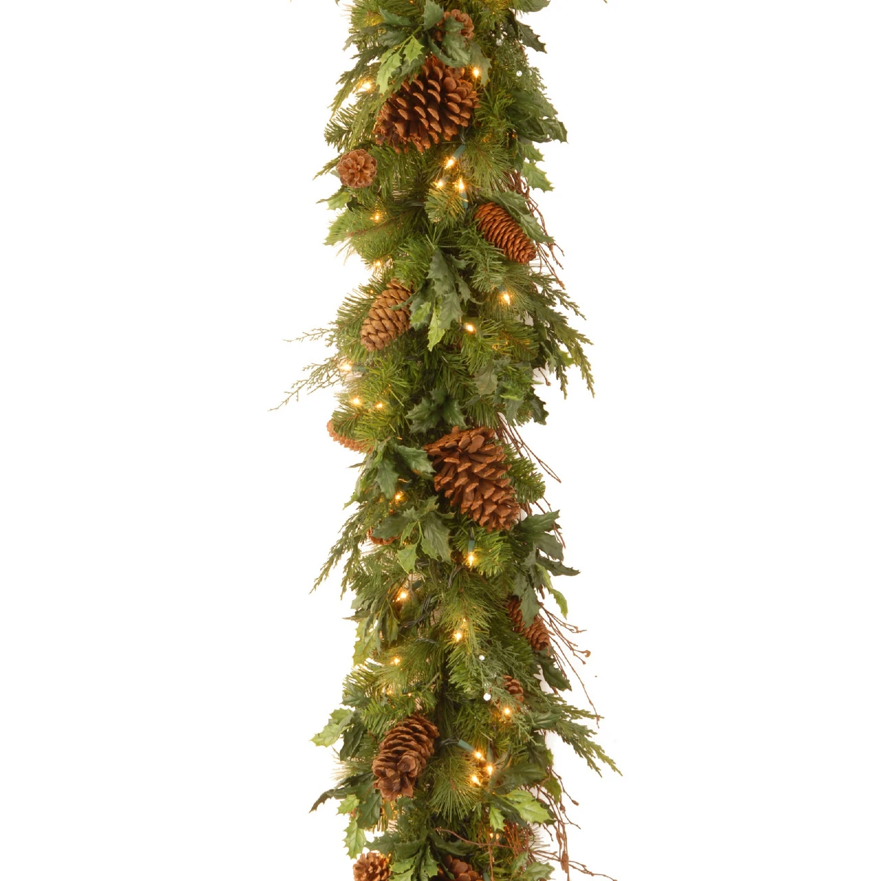 6' X 12" Pre-Lit Decorative Collection Juniper Mix Pine Artificial Christmas Garland - Warm White LED Lights 3 6' X 12" Pre-Lit Decorative Collection Juniper Mix Pine Artificial Christmas Garland - Warm White LED Lights
