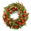 30" Pre-Lit B/O LED Red Mixed Artificial Christmas Wreath – Warm White Lights -Noel Twinkle Shop dnat20dc13 159 30wb 28854.1667576141