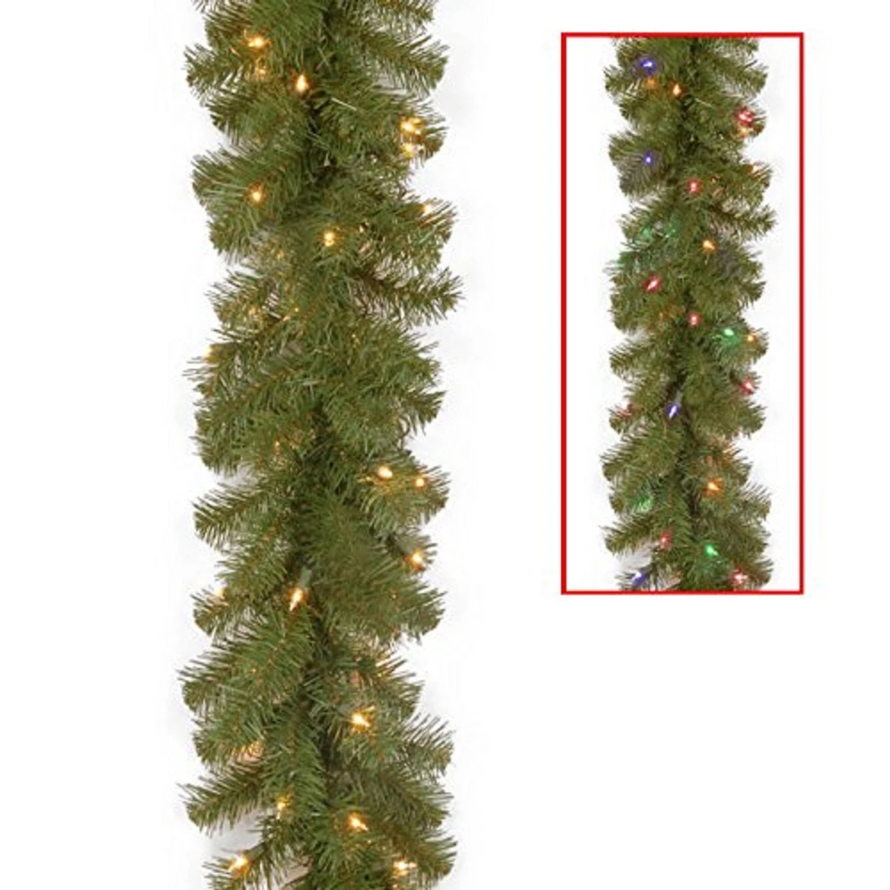 9' Pre-Lit Spruce Artificial Christmas Garland - Dual Color LED Lights 3 9' Pre-Lit Spruce Artificial Christmas Garland - Dual Color LED Lights