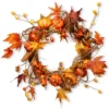 Maple Leaf And Pumpkin Wreath - 20-Inch, Unlit -Noel Twinkle Shop dnat20rahve28090w060188a 40664.1667642198