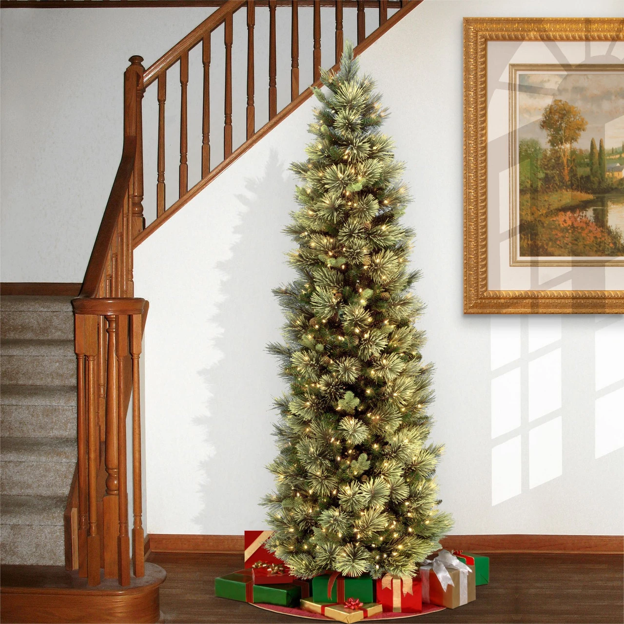 7 Ft. Carolina Pine Slim Tree With Clear Lights 4 7 Ft. Carolina Pine Slim Tree With Clear Lights - Image 2