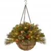 20" Pre-Lit Artificial Pine Christmas Hanging Basket With Berries - Warm White LED Lights/BO -Noel Twinkle Shop dnat cw7 300 20h b1 76137.1667536530