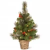 2' Pre-lit Potted Vibrantly Colored Crestwood Spruce Artificial Christmas Tree – Clear Lights -Noel Twinkle Shop dnat cw7 306 20 46758.1667536007