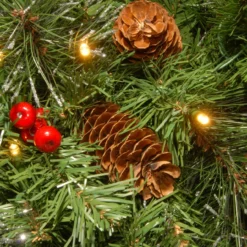 30" Pre-Lit BO Crestwood Spruce Artificial Christmas Wreath - Warm White LED Lights -Noel Twinkle Shop dnat cw7 309l 30w b1 4 67573.1667656848