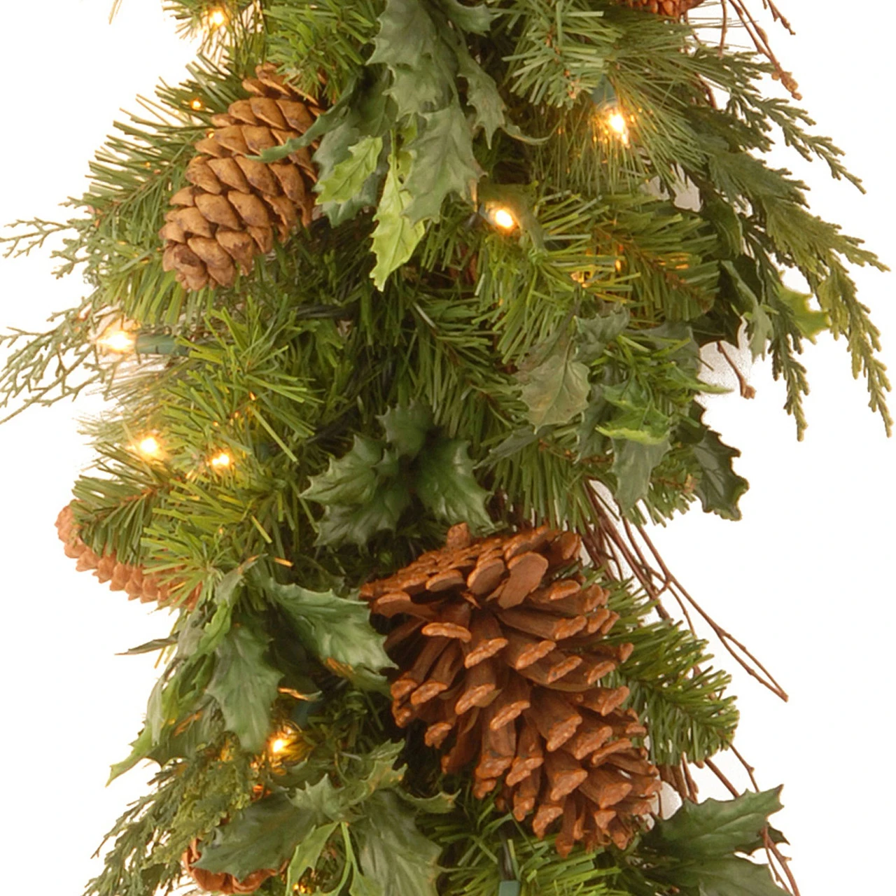6' X 12" Pre-Lit Decorative Collection Juniper Mix Pine Artificial Christmas Garland - Warm White LED Lights 5 6' X 12" Pre-Lit Decorative Collection Juniper Mix Pine Artificial Christmas Garland - Warm White LED Lights - Image 3