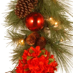 9' X 12" Pre-Lit B/O LED Hydrangea Artificial Christmas Garland – Warm White Lights -Noel Twinkle Shop dnat dc13 158 9bb 1 3 58544.1667536537